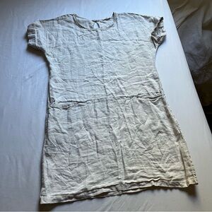IT IS WELL LA tan linen short sleeve mini dress‎